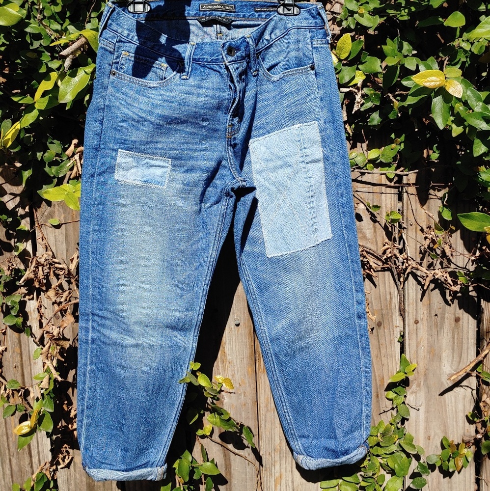 ABERCROMBIE AND FITCH PATCHED JEANS